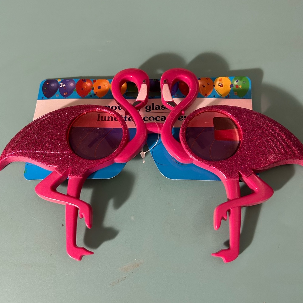 Pink Flamingo Novelty Glasses. New